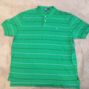 XXL Green Stripe Polo Shirt